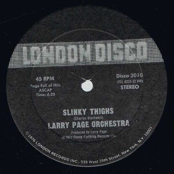 Larry Page Orchestra - Slinky Thighs / Rampage