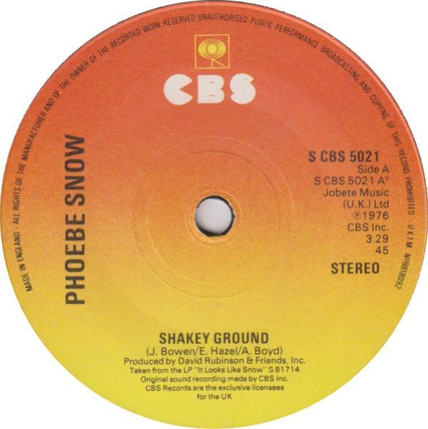 Phoebe Snow - Shakey Ground / Don't Sleep With Your Eyes Closed